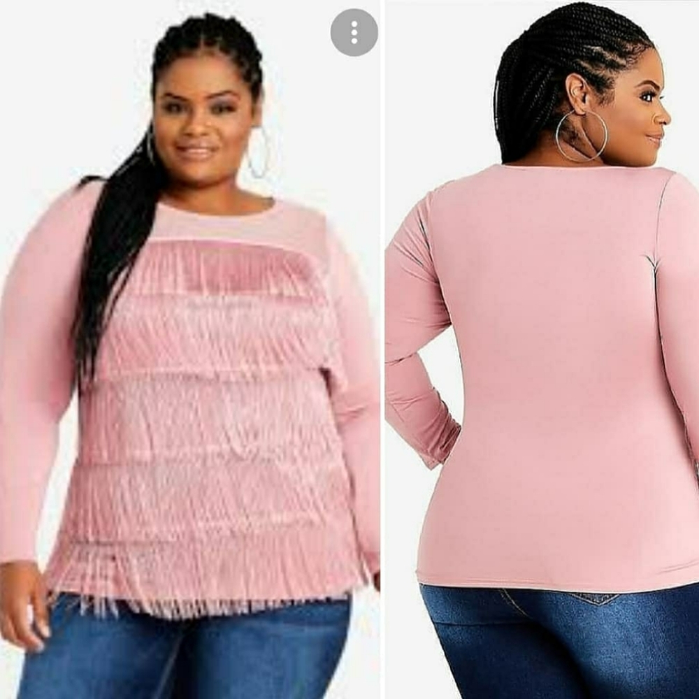 Nwot pink fringe shirt